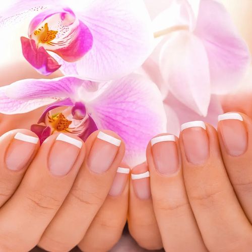 french nails with flowers