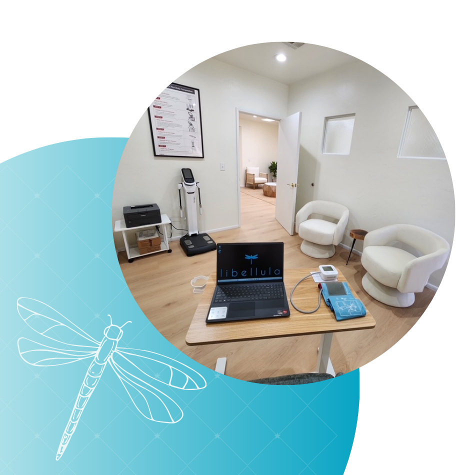 weight loss room with inbody machine and laptop