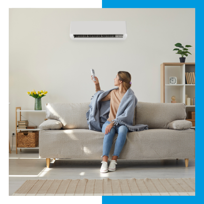 person comfortable in home with minisplit