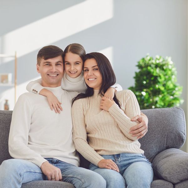 happy family in home