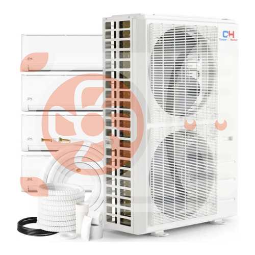 55,000 BTU 4 Zone 6k+6k+6k+36k Ductless Mini Split with Installation Kits, Olivia Series 20.5 SEER 4 1/2 Ton Quad Zone Four Zone Air Conditioner System Wi-Fi Adapter Included