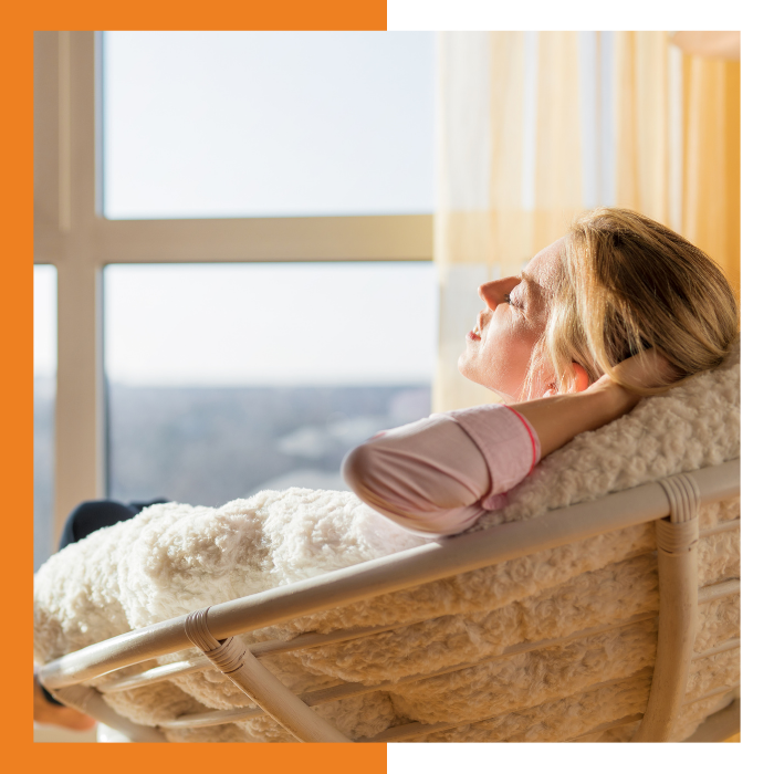 person comfortable in home with minisplit