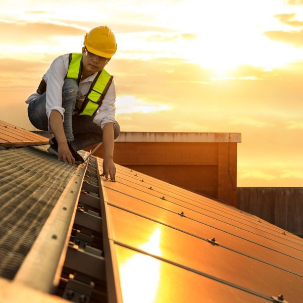 solar panels on roof