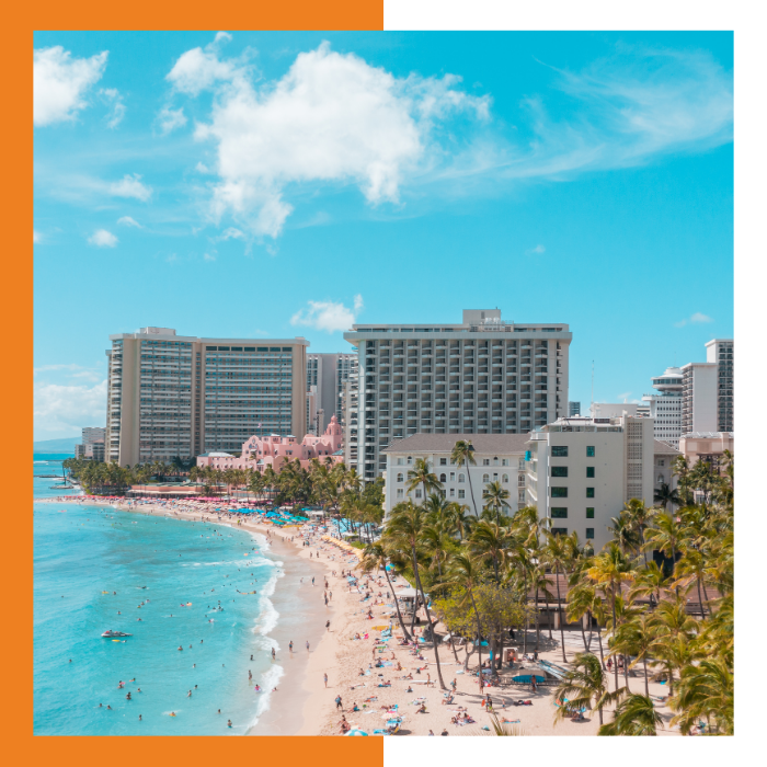 hawaii coast with buildings