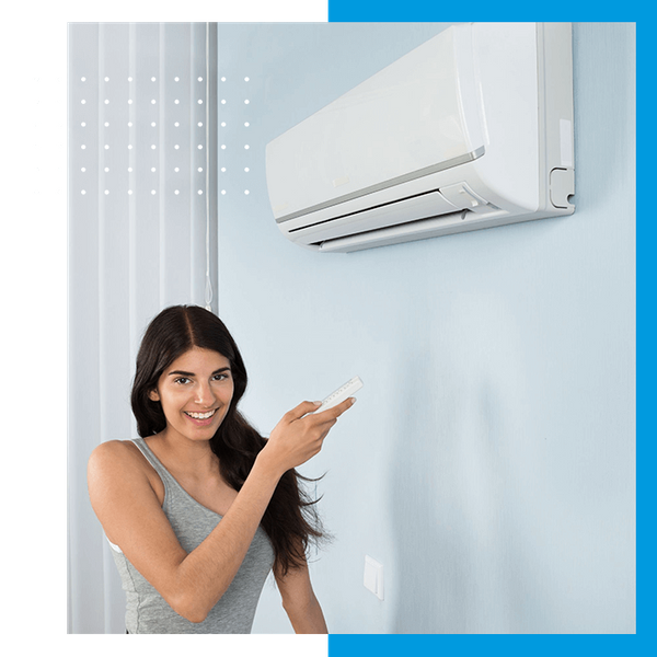 Woman with AC Unit