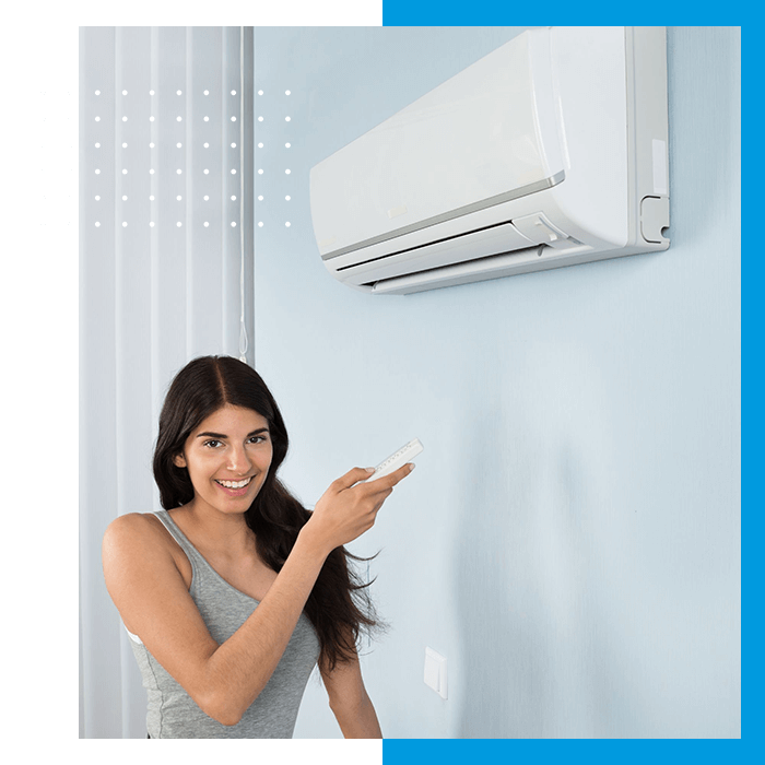 Woman with AC Unit