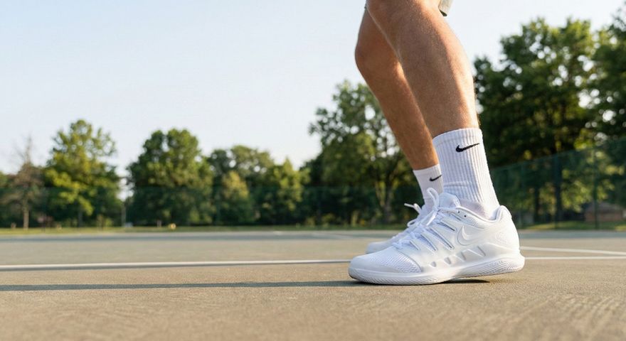 person in white shoes