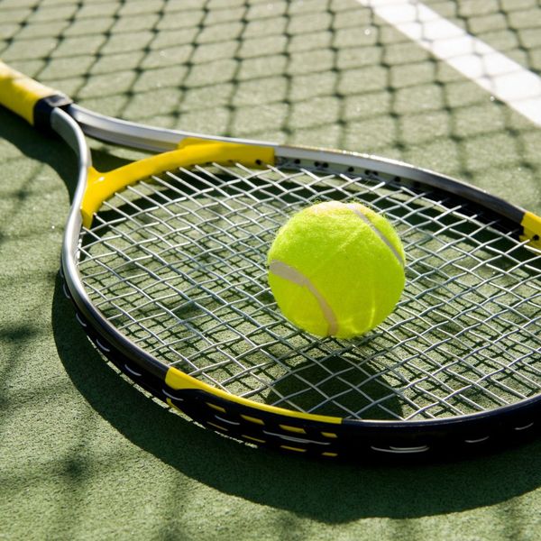 tennis racket and ball