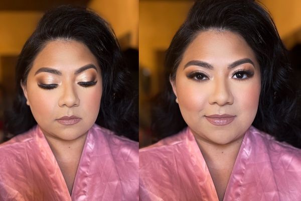 A woman with her makeup professionally done A woman with her makeup professionally done