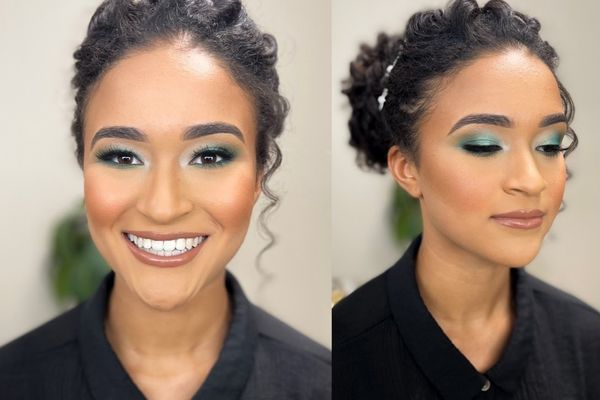 A woman with her makeup professionally done A woman with her makeup professionally done