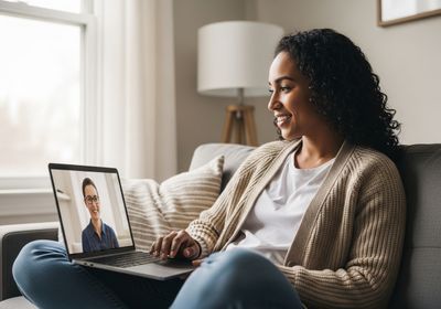 Woman on Laptop Video Call