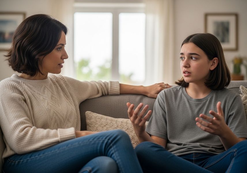 Mother and Daughter Conversation