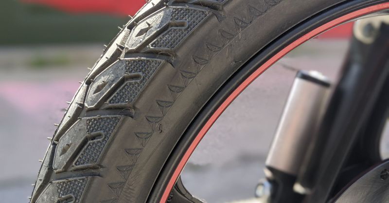 Up close of e-bike tire