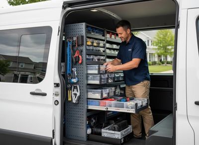 Professional Organizing Tools in Work Van