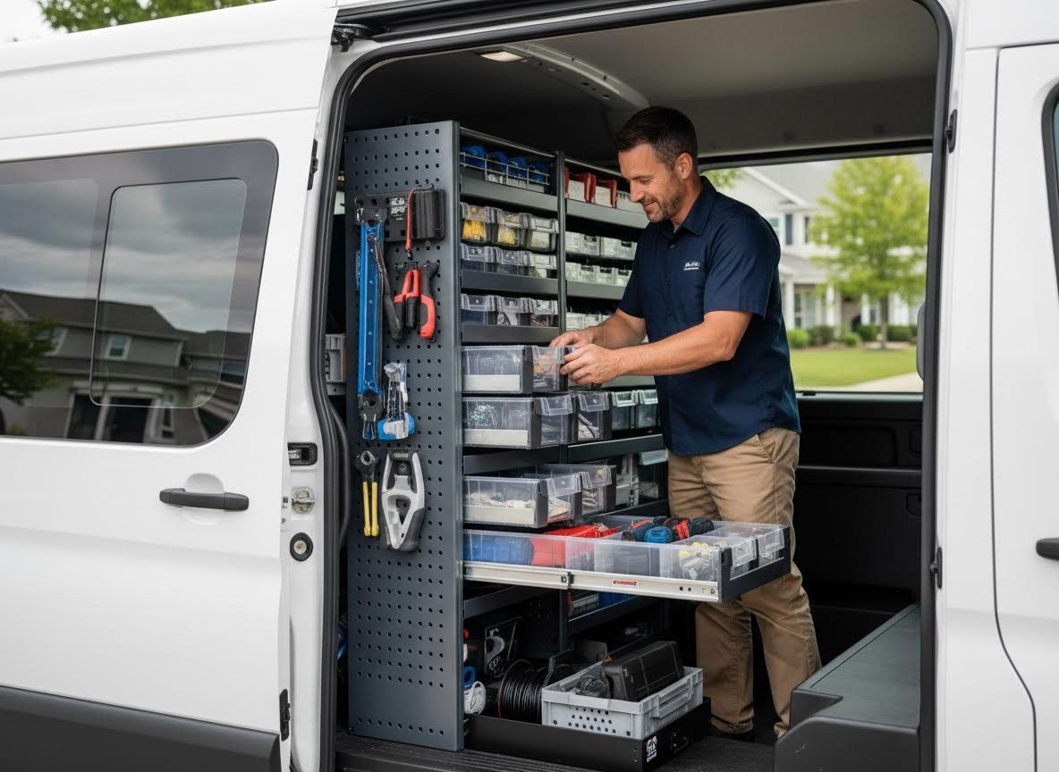 Professional Organizing Tools in Work Van