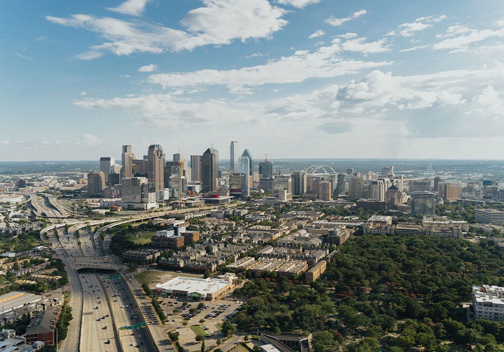 an aerial view of Dallas