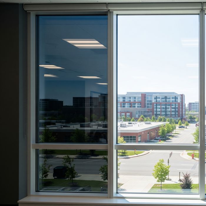  A window showing a direct comparison between a tinted and non-tinted section.