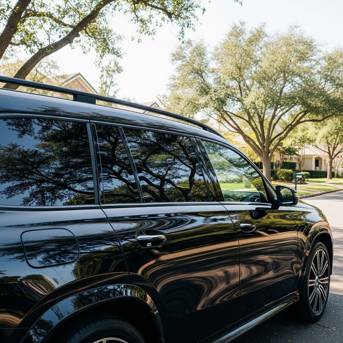 A luxury SUV with dark, stylish window tinting providing privacy.