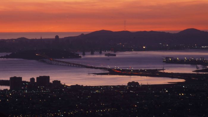 San Francisco Bay area at sunset