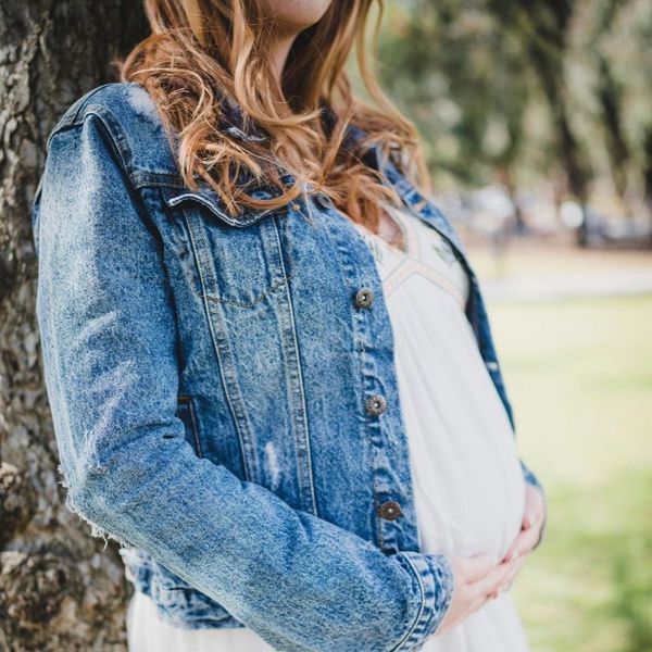 A woman with a baby bump