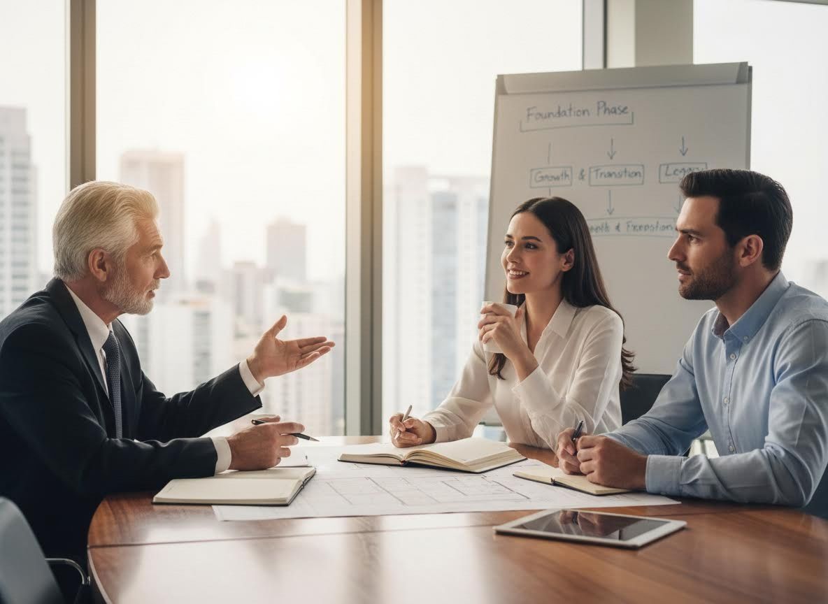 Business Meeting Discussion in Modern Office