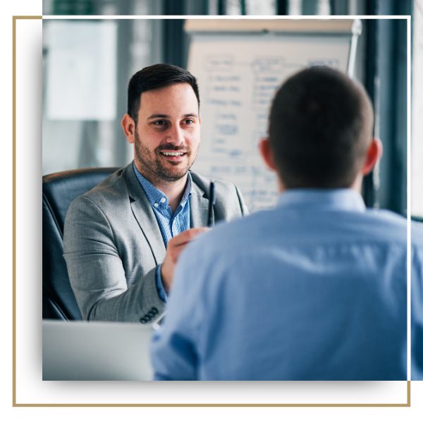 Business meeting between a consultant and client.