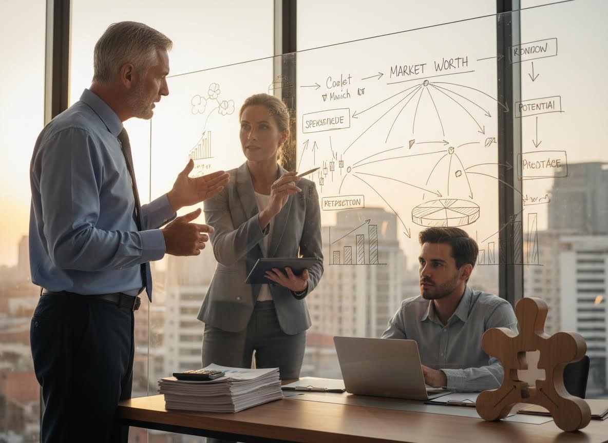 Business Professionals Brainstorming in Modern Office