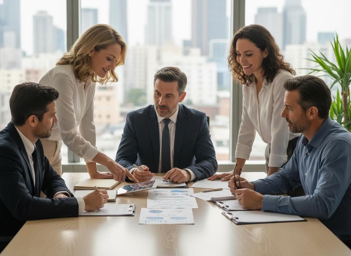 Business Team Meeting in a Modern Office