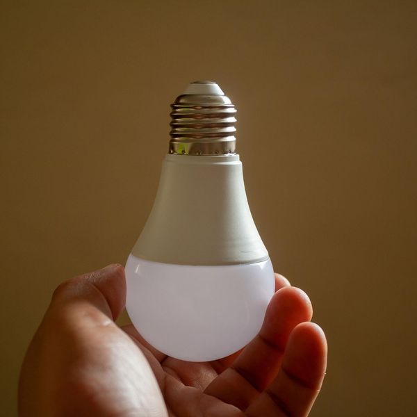 person holding a lightbulb person holding a lightbulb