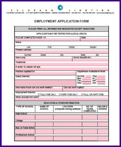 Image of employment application