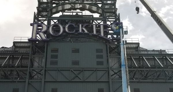 Colorado Rockies sign installation