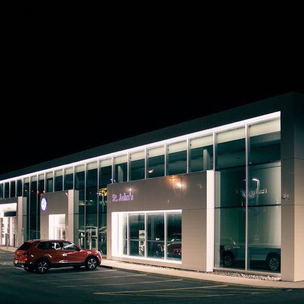 well-lit building exterior