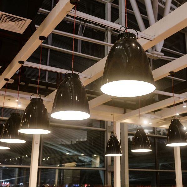 LED commercial lighting in a building