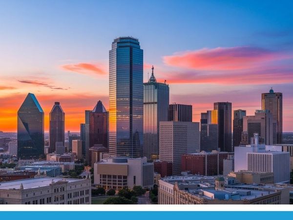 Dallas skyline at sunset Dallas skyline at sunset