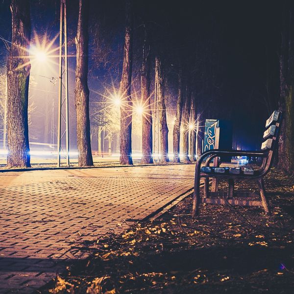 Street lights at night