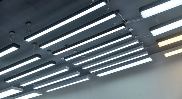 LED commercial lighting in a building