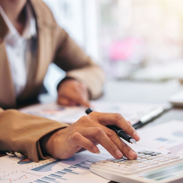 business owner doing calculations