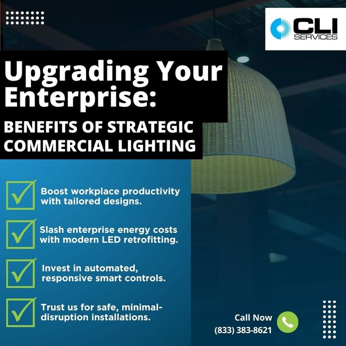 Upgrading Your Enterprise: Strategic Commercial Lighting Infographic.