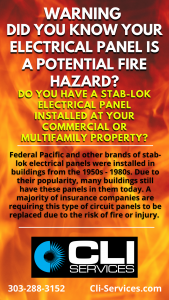 Flyer - Warning - Did you know your electrical panel is a potential fire hazard?
