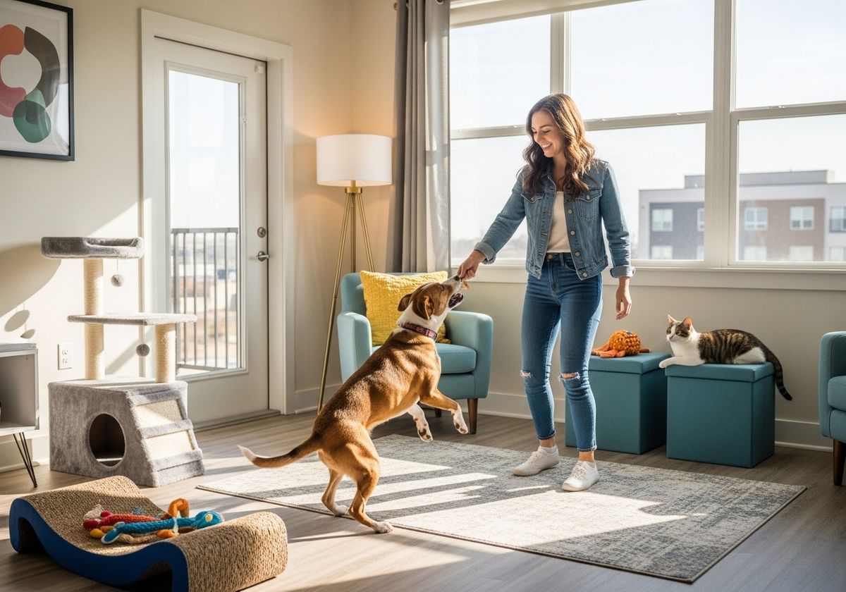 Happy Pets in Modern Apartment