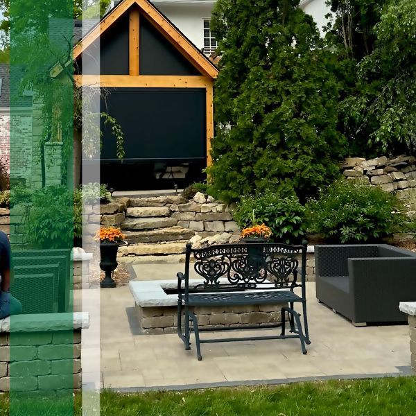 Backyard that is hardscaped