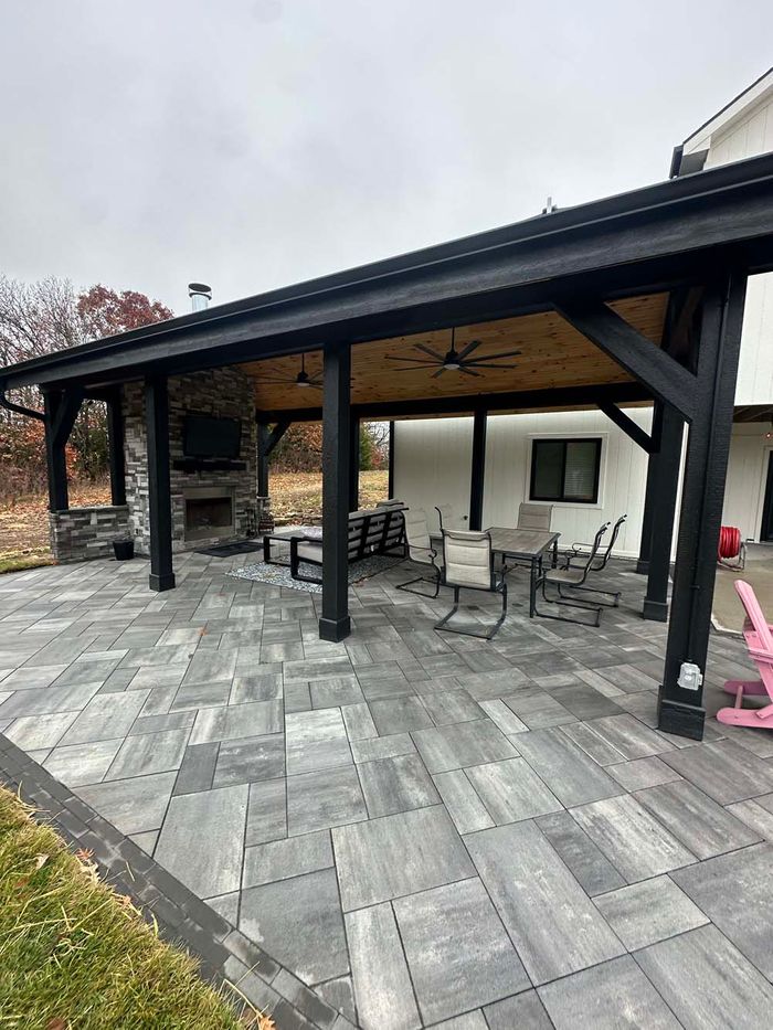 patio constructed by Uprooted Construction and Landscape
