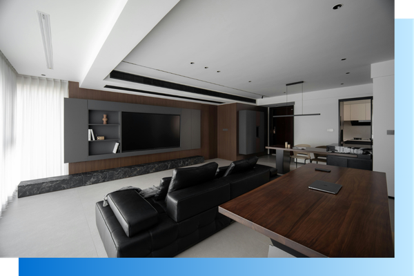 finished basement with home theater