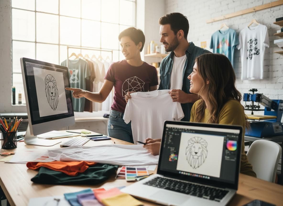 Custom T-shirt Design Team Collaboration