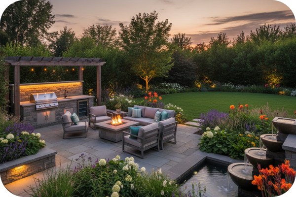 We design and install stunning, durable hardscapes, including custom patios, pavers, retaining walls, and fire pits. Our expert craftsmanship adds essential structure, elegance, and lasting value to your property, creating the perfect setting for relaxation and entertainment. Hardscaping