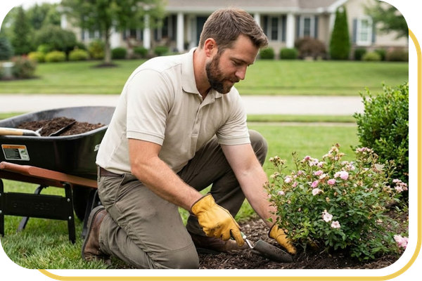 a professional landscaper working