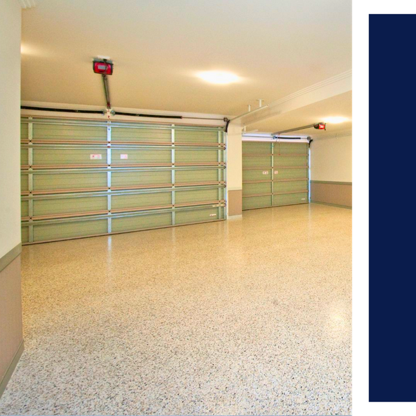 garage floor with flake finish