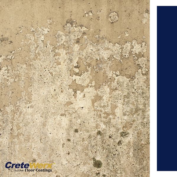 Water-damaged concrete