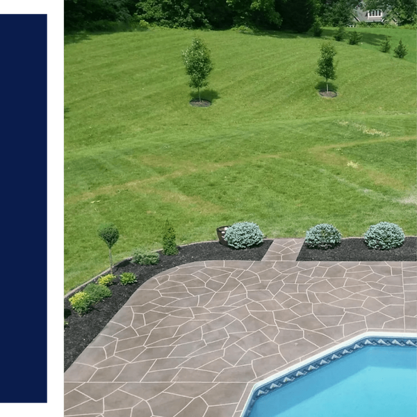 concrete walkway around pool