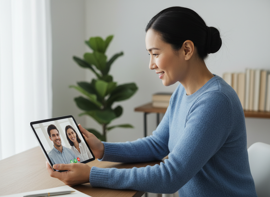Woman on a video call